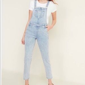 Old Navy Martina acid wash denim straight overalls